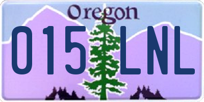 OR license plate 015LNL