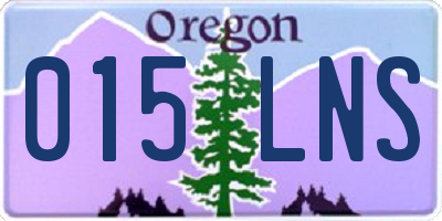 OR license plate 015LNS