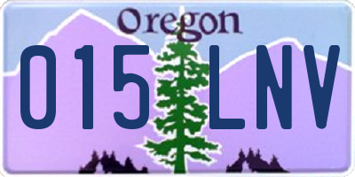 OR license plate 015LNV