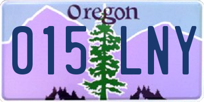 OR license plate 015LNY