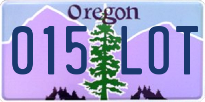 OR license plate 015LOT