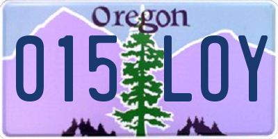 OR license plate 015LOY