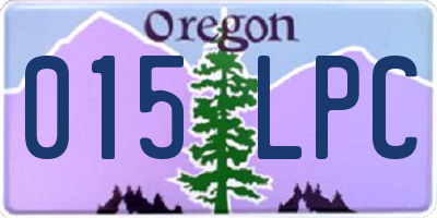 OR license plate 015LPC