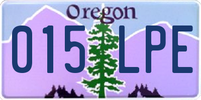 OR license plate 015LPE