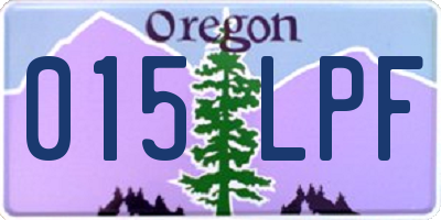 OR license plate 015LPF