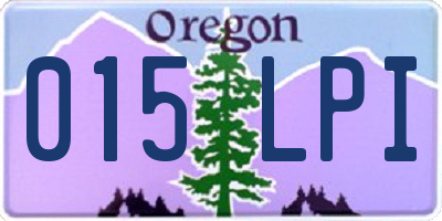 OR license plate 015LPI