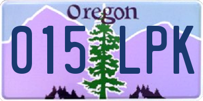 OR license plate 015LPK
