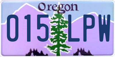 OR license plate 015LPW