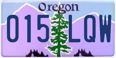 OR license plate 015LQW