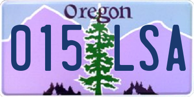OR license plate 015LSA