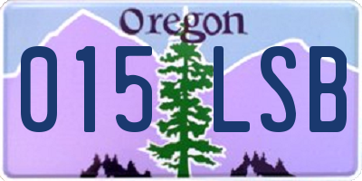 OR license plate 015LSB
