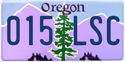 OR license plate 015LSC