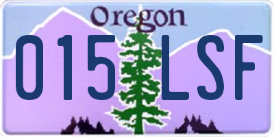 OR license plate 015LSF