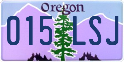 OR license plate 015LSJ