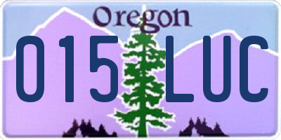 OR license plate 015LUC