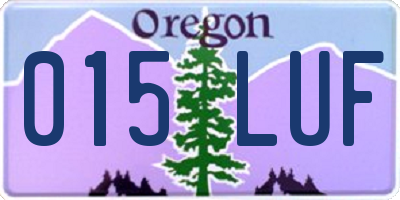 OR license plate 015LUF