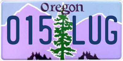 OR license plate 015LUG