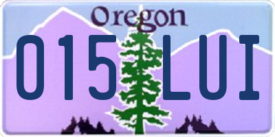 OR license plate 015LUI