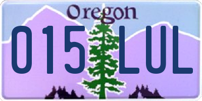 OR license plate 015LUL