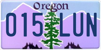 OR license plate 015LUN
