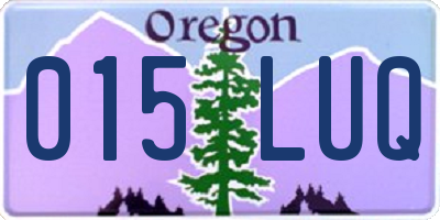 OR license plate 015LUQ