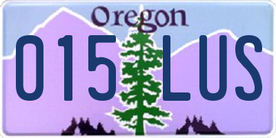OR license plate 015LUS