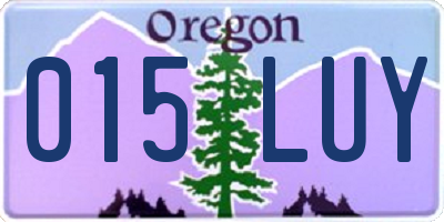OR license plate 015LUY