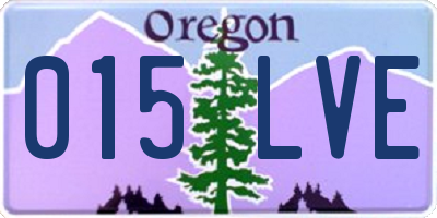 OR license plate 015LVE