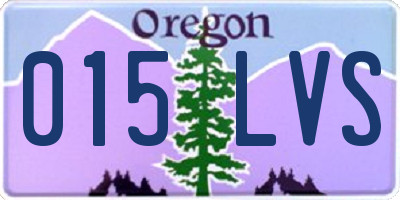 OR license plate 015LVS