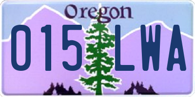 OR license plate 015LWA