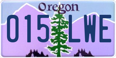 OR license plate 015LWE
