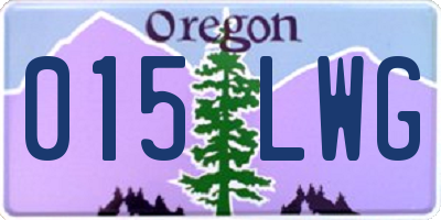 OR license plate 015LWG