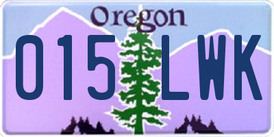 OR license plate 015LWK