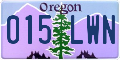 OR license plate 015LWN