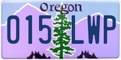 OR license plate 015LWP