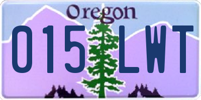 OR license plate 015LWT