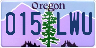 OR license plate 015LWU