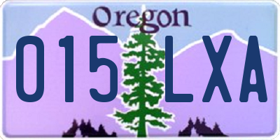 OR license plate 015LXA