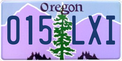 OR license plate 015LXI