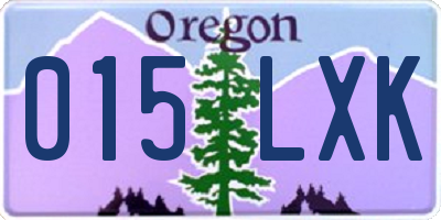 OR license plate 015LXK