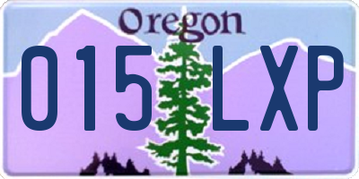 OR license plate 015LXP