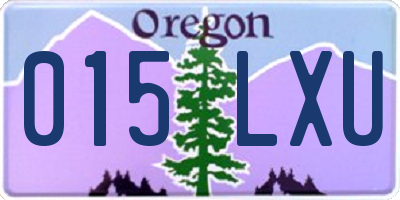 OR license plate 015LXU