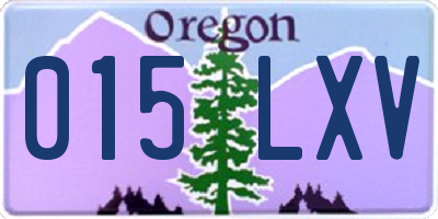OR license plate 015LXV