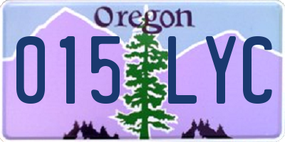 OR license plate 015LYC