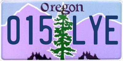 OR license plate 015LYE