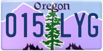 OR license plate 015LYG