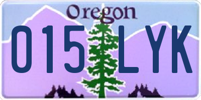 OR license plate 015LYK
