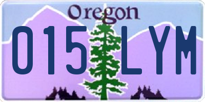 OR license plate 015LYM