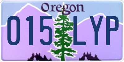 OR license plate 015LYP