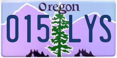 OR license plate 015LYS